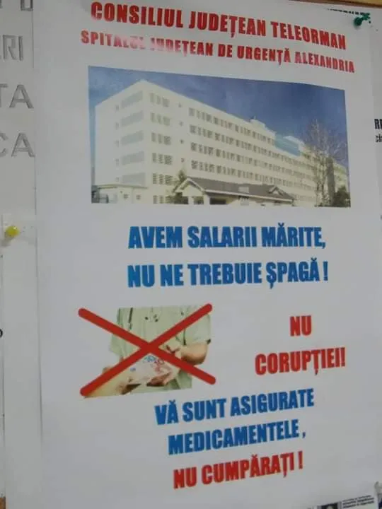 Consiliul Județean Teleorman îi învață pe medici că "nu le trebuie spagă"