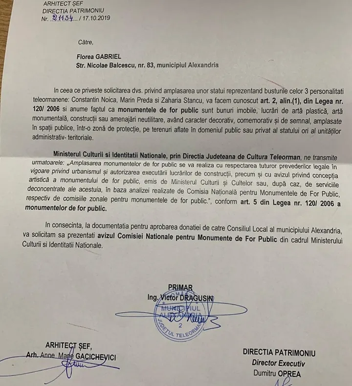 Alexandria refuză "politicos" donația lui afaceristului Gabi Florea