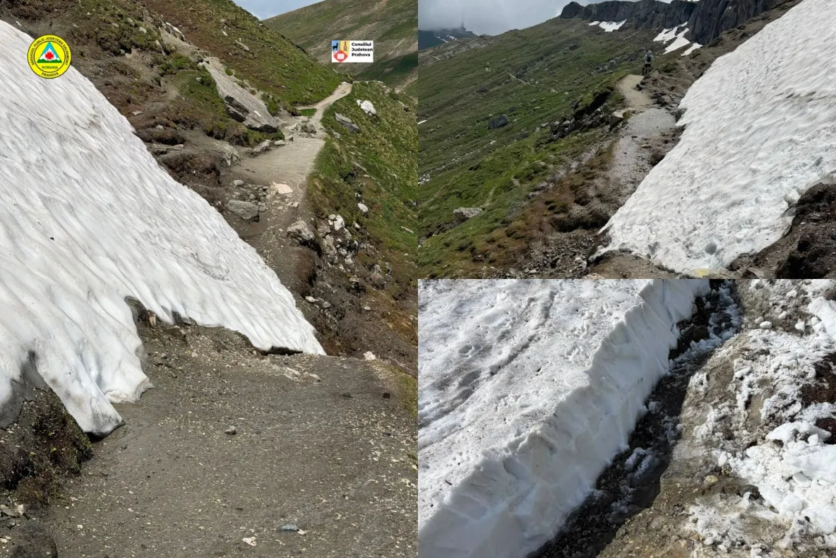 Scene neobișnuite în Bucegi. Doi turiști au încercat să folosească trotinetele pe traseul montan