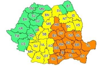 Cod portocaliu de vijelii în Teleorman