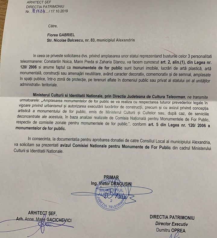 Alexandria refuză "politicos" donația lui afaceristului Gabi Florea