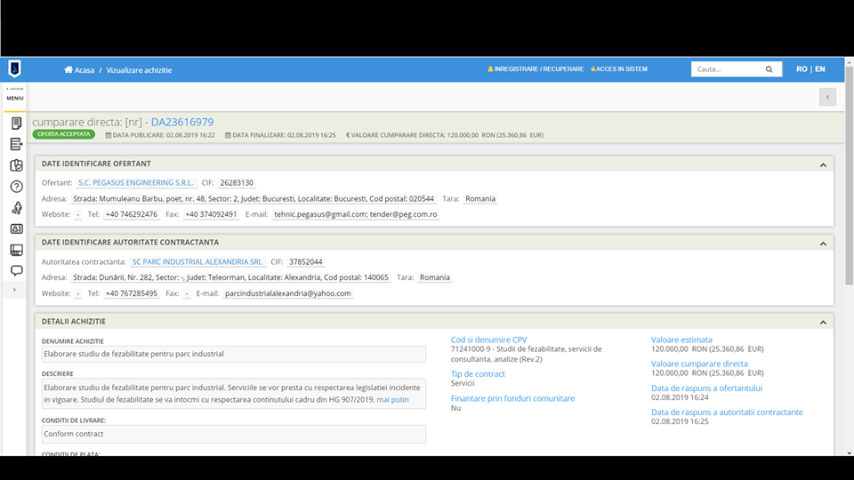 Bani pentru un parc industrial inexistent la Alexandria