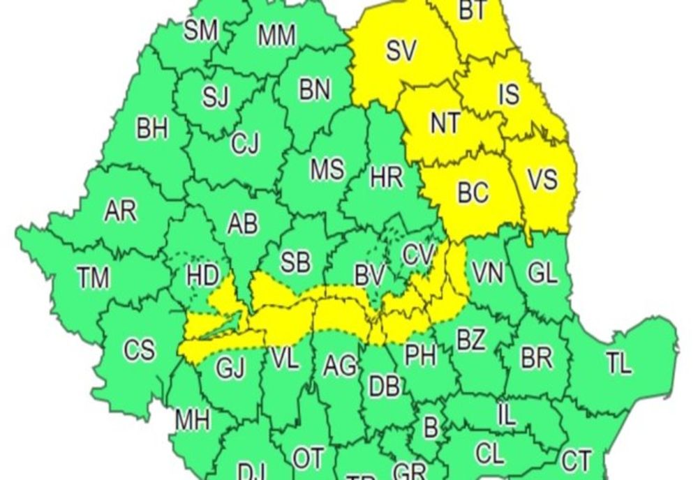 ALERTĂ METEO. COD GALBEN de ninsori abundente până duminică seara