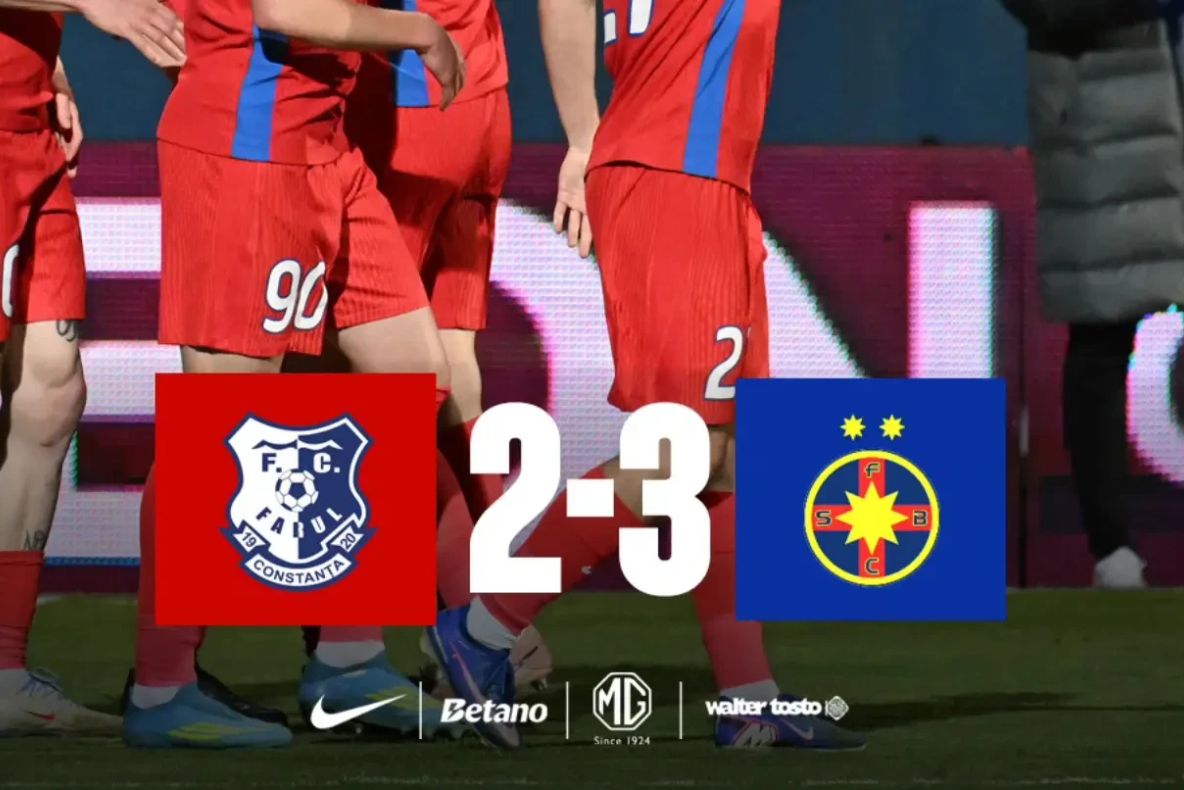 FCSB a învins Farul cu 3-2, în deplasare, în play-out-ul Superligii