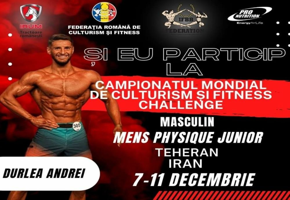 Un sportiv din Teleorman a câștigat medalia de argint la Campionatul Mondial de Culturism Juniori din Iran