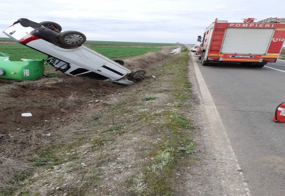 Teleorman: Autoturism răsturnat, la Cosmeşti