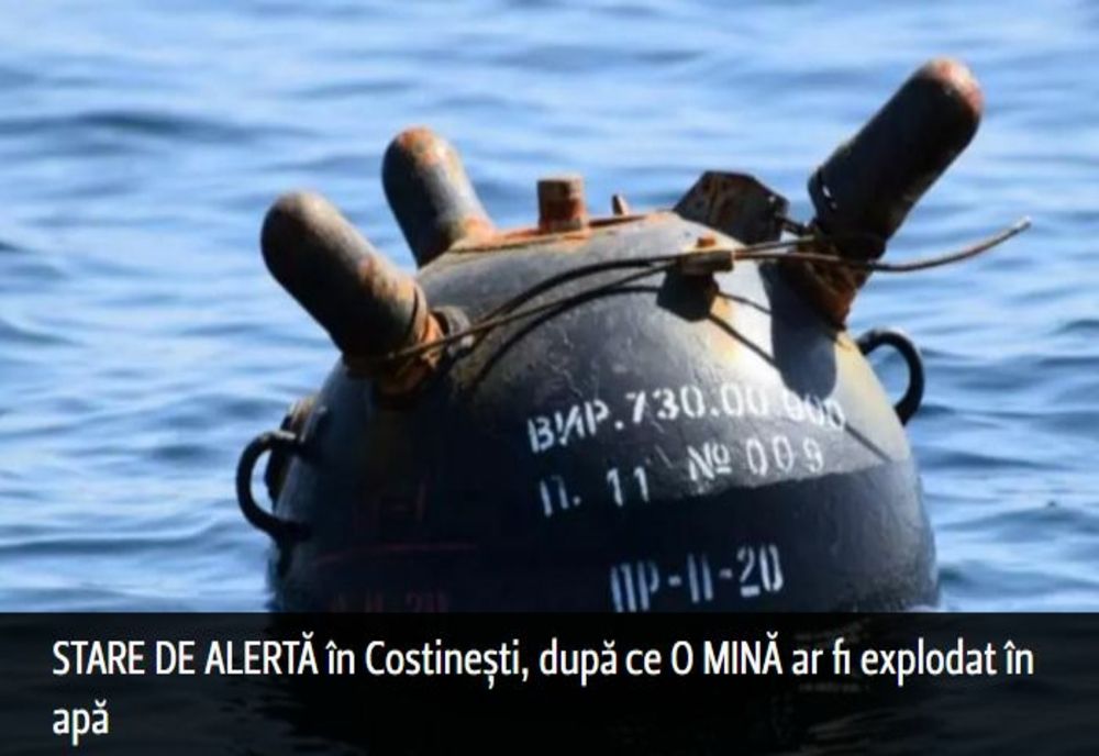 STARE DE ALERTĂ în Costinești, după ce O MINĂ MARINĂ ar fi explodat în apă