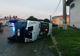 FOTO: Microbuz răsturnat, la Turnu Măgurele